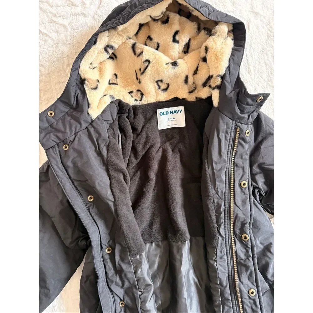 NWT Old Navy Cozy Water-Resistant Hooded Parka Coat for Girls Size XS (5)